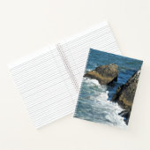 Breaking Waves on Rocky Coastline Photo Notebook Notizblock (Innenseite)