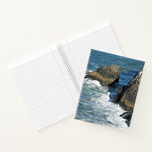 Breaking Waves on Rocky Coastline Photo Notebook Notizblock (Innenseite)