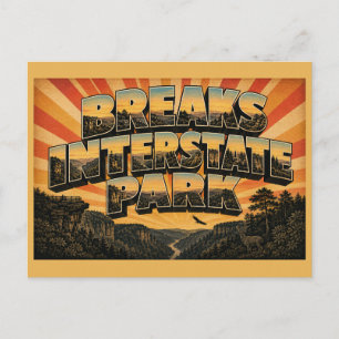Breaks Interstate Park KY Vintage Reise Kunst Postkarte