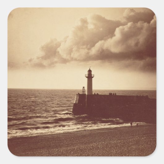 Breakwater at Sete, c.1855 (albumen print from a c Quadratischer Aufkleber (Vorderseite)