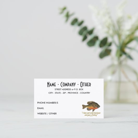 Bream Fisherman Visitenkarte (Stehend Vorderseite)
