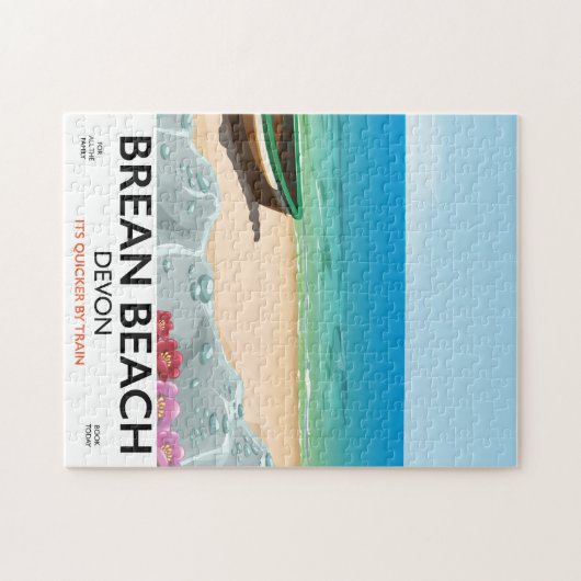 Brean Beach Devon Vintage Reiseposter Puzzle (Horizontal)