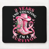Breast Cancer 2 Years Survivor Nk Ribbon Cowgirl G Mousepad (Vorne)