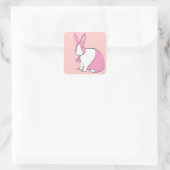 BREAST CANCER AWARENESS BUNNY QUADRATISCHER AUFKLEBER (Tasche)