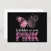 Breast Cancer Awareness Butterfly - In October We Postkarte (Vorne/Hinten)