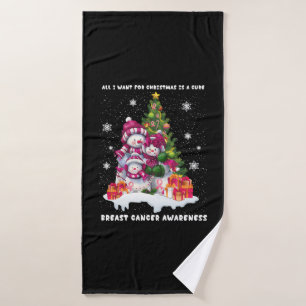 Breast Cancer Awareness Christmas Tree Badehandtuch