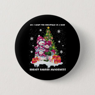 Breast Cancer Awareness Christmas Tree Button