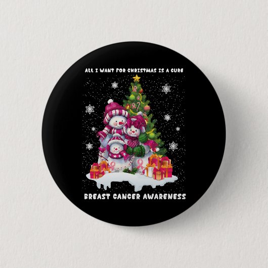 Breast Cancer Awareness Christmas Tree Button (Vorderseite)