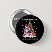 Breast Cancer Awareness Christmas Tree Button (Vorne & Hinten)