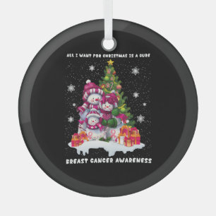 Breast Cancer Awareness Christmas Tree Ornament Aus Glas
