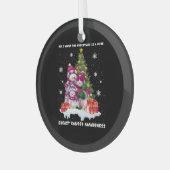 Breast Cancer Awareness Christmas Tree Ornament Aus Glas (Vorderseite links)