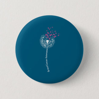 Breast Cancer Awareness Flower Pink Survivor Desig Button