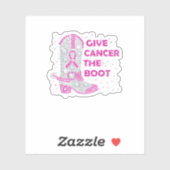 Breast Cancer Awareness Give Cancer The Boot Pink Aufkleber (Blatt)
