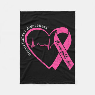Breast Cancer Awareness Heart Pink Ribbon Support Fleecedecke