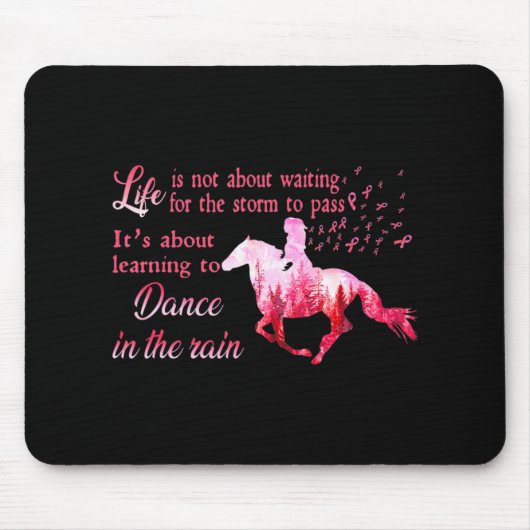 Breast Cancer Awareness Horse Ribbon Pink Ohrts Wo Mousepad (Vorne)