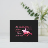 Breast Cancer Awareness Horse Ribbon Pink Ohrts Wo Postkarte (Stehend Vorderseite)