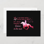 Breast Cancer Awareness Horse Ribbon Pink Ohrts Wo Postkarte (Vorne/Hinten)