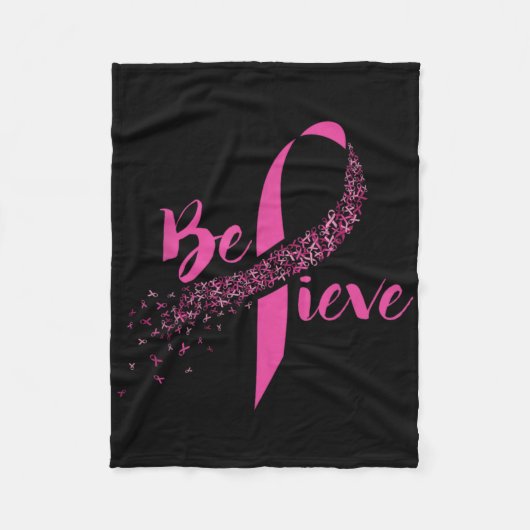 Breast Cancer Awareness Insrational Believe  Fleecedecke (Vorderseite)