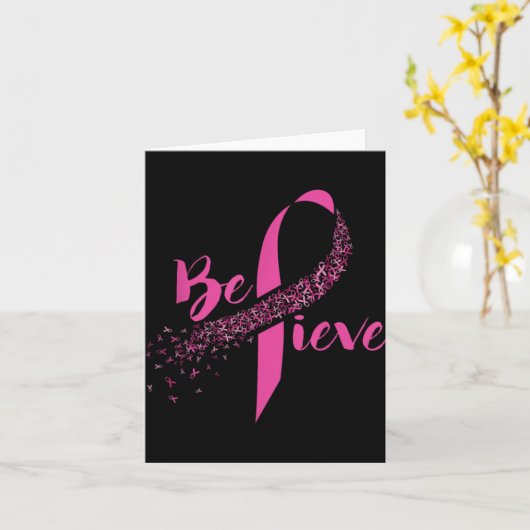 Breast Cancer Awareness Insrational Believe Karte (Gelbe Blume)