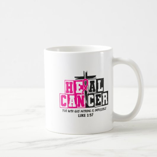 Breast Cancer Awareness Nk Ribbon Heal Cancer Chri Kaffeetasse (Rechts)