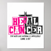 Breast Cancer Awareness Nk Ribbon Heal Cancer Chri Poster (Vorne)