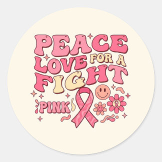 Breast Cancer Awareness / Paz Amor Lucha Runder Aufkleber