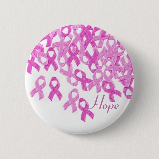 Breast Cancer Awareness Pink Velvet Ribbon Button (Vorderseite)