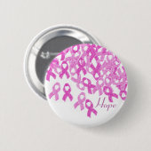 Breast Cancer Awareness Pink Velvet Ribbon Button (Vorne & Hinten)