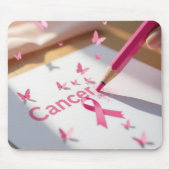 Breast Cancer Awareness Ribbon and Butterflies Mousepad (Vorne)