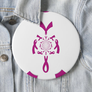 Breast Cancer Awareness ribbon Button