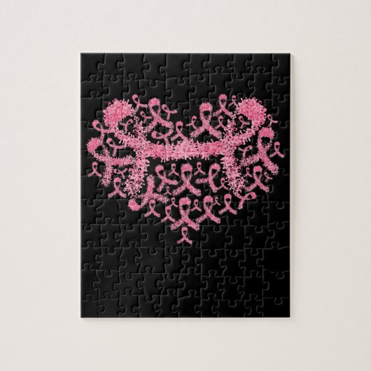 Breast Cancer Awareness Ribbon Pink Survivor Puzzle (Vertikal)