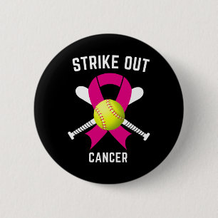 Breast Cancer Awareness Softball Fighting Button