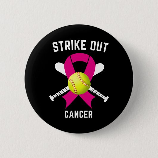 Breast Cancer Awareness Softball Fighting Button (Vorderseite)