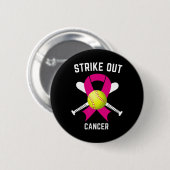 Breast Cancer Awareness Softball Fighting Button (Vorne & Hinten)