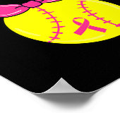 Breast Cancer Awareness Softball Fighting Poster (Ecke)