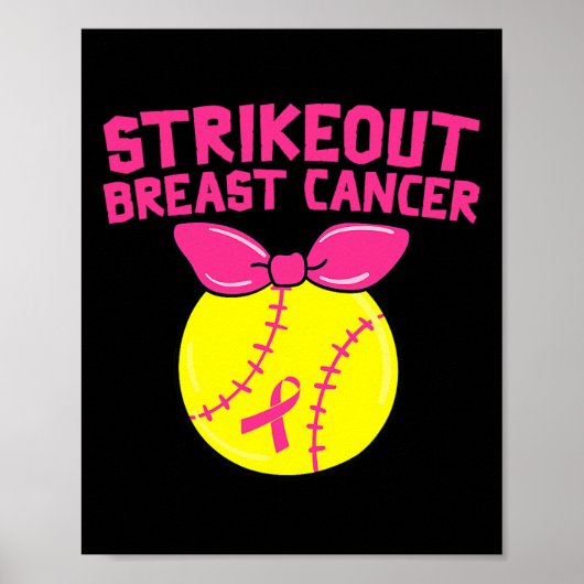 Breast Cancer Awareness Softball Fighting Poster (Vorne)