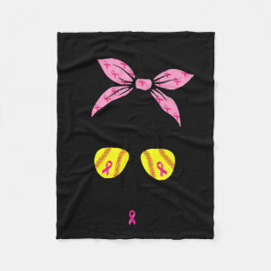 Breast Cancer Awareness Softball Mama Women Fleecedecke