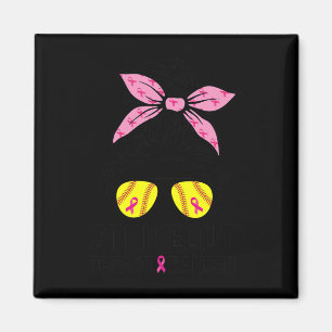 Breast Cancer Awareness Softball Mama Women Magnet