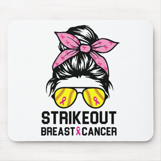 Breast Cancer Awareness Softball Mama Women Mousepad (Vorne)