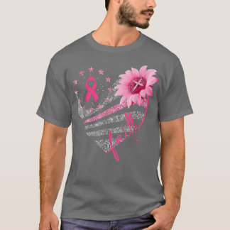 Breast Cancer Awareness Sun Flower Faith Bling Bli T-Shirt