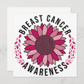 Breast Cancer Awareness Support Pink Flower Einladung (Vorne/Hinten)