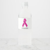 Breast Cancer Awareness Support Pink Ribbon Wasserflaschenetikett (Vorderseite)