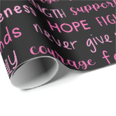 Breast Cancer Awareness Word Pattern Geschenkpapier (Rolleneckpunkt)