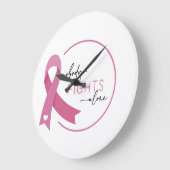 Breast Cancer Awarness Nobody Fights Alone Große Wanduhr (Winkel)