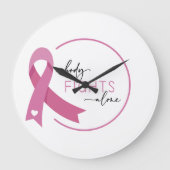 Breast Cancer Awarness Nobody Fights Alone Große Wanduhr (Vorderseite)