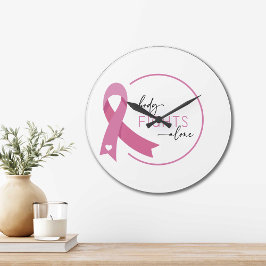 Breast Cancer Awarness Nobody Fights Alone Große Wanduhr