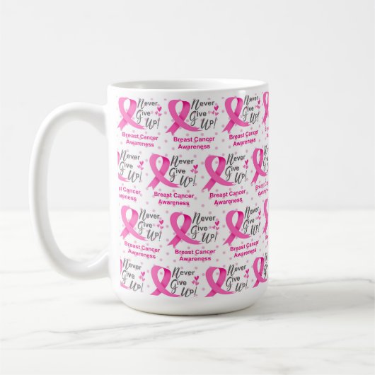BREAST CANCER-BEWUSSTSEIN UND UNTERSTÜTZUNG KAFFEETASSE (Links)