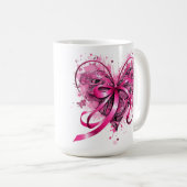 BREAST CANCER-BEWUSSTSEIN UND UNTERSTÜTZUNG KAFFEETASSE (VorderseiteRechts)