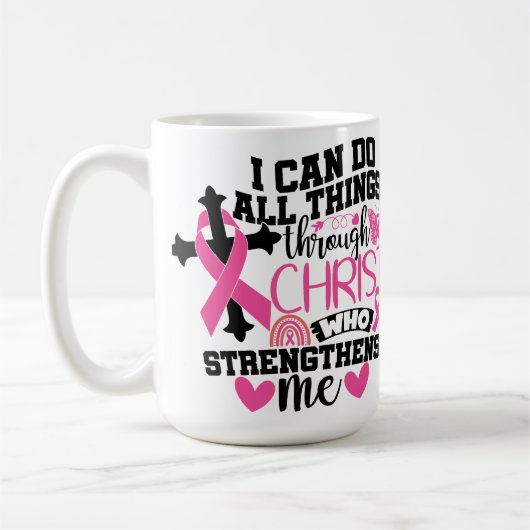 BREAST CANCER-BEWUSSTSEIN UND UNTERSTÜTZUNG KAFFEETASSE (Links)