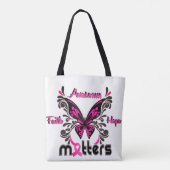 Breast Cancer Butterfly 7 Faith Awareness Hope Tasche (Rückseite)